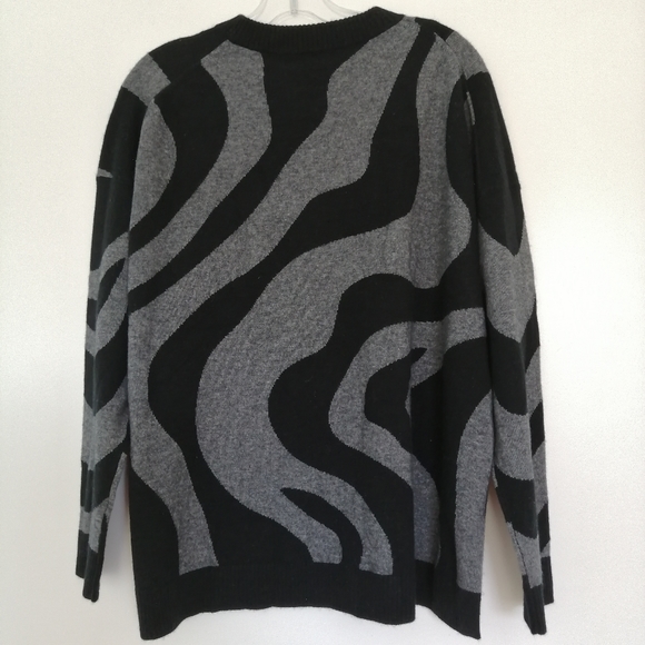 Repeat Silver Edition Organic Cashmere Wool Sweater Grey Black Swirl - Size 38/S - Picture 6 of 6